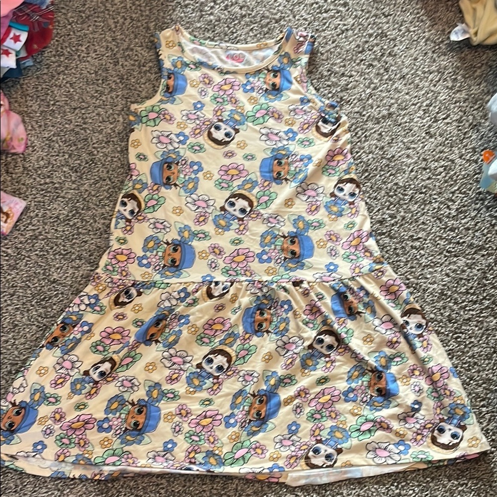 L.O.L. Surprise! Floral Cartoon Print Sleeveless  Dress